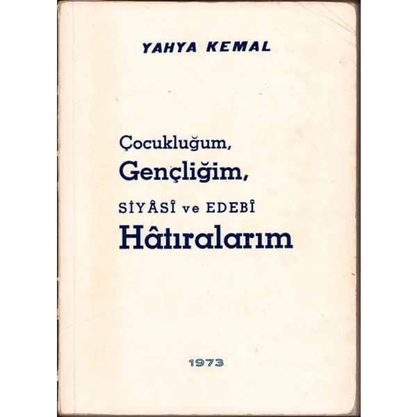 yahya kemal'in hatırat kitabı